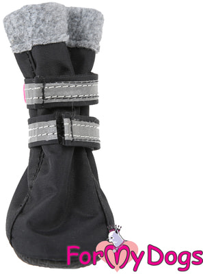 ForMyDogs Сапоги для собак на флисе Черные, на подошве ПВХ ForMyDogs Сапоги для собак на флисе Черные, на подошве ПВХ (фото)