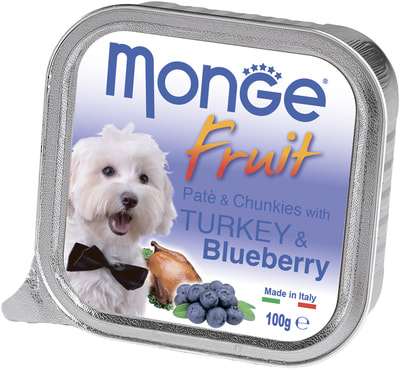 Monge Dog Fruit консервы для собак индейка с черникой (фото)