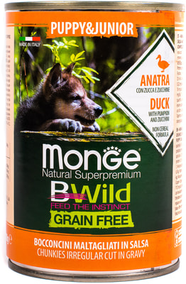 Monge Dog BWild GRAIN FREE Puppy+Junior ����������� �������� �� ���� � ������ � ��������� ��� ������ ���� ����� (����)