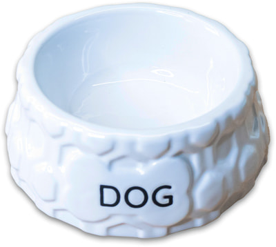 КерамикАрт Миска керамическая для собак DOG белая (фото)
