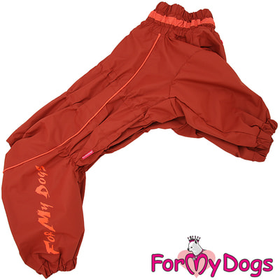 ForMyDogs Теплый комбинезон для больших собак Мембрана, коричневый на девочку, на флисе (фото)
