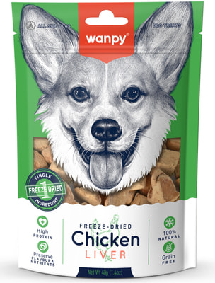 Wanpy Dog Сублимированное лакомство для собак Куриная печень (фото)
