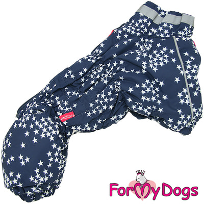 ForMyDogs Теплый комбинезон для маленьких собак Звёзды синий для мальчиков ForMyDogs Теплый комбинезон для маленьких собак Звёзды синий для мальчиков (фото)