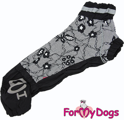 ForMyDogs Дождевик для таксы Кружево черный для девочек ForMyDogs Дождевик для таксы Кружево черный для девочек (фото)