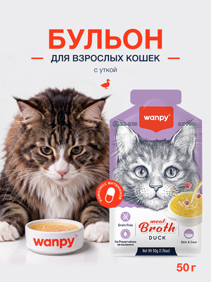 Wanpy Cat Пауч для кошек Бульон с уткой Wanpy Cat Пауч для кошек Бульон с уткой (фото)