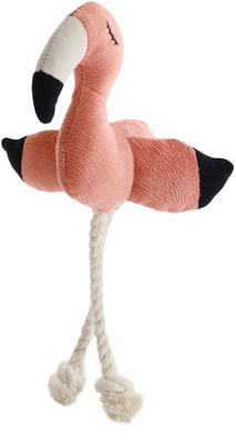 Mr.Kranch Игрушка для собак мелких и средних пород Фламинго с канатом и пищалкой 24х13,5х6см (фото)