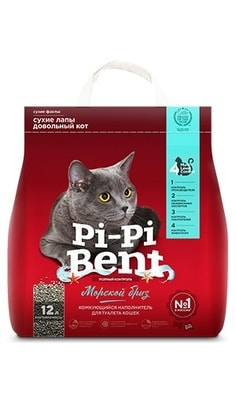 Наполнитель Pi-Pi Bent Морской бриз для кошек комкующийся (фото)
