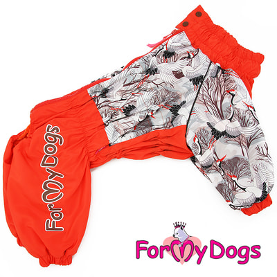 ForMyDogs Комбинезон для больших собак Аисты оранжевый на девочку (фото)
