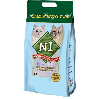 №1 Наполнитель кошачий Crystals силикагелевый голубой (фото)