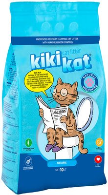 Наполнитель KikiKat Бентонитовый для кошачьего туалета супер-белый комкующийся (фото)