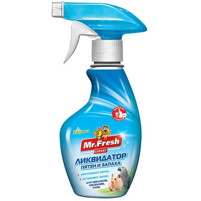 Mr.Fresh Спрей-Ликвидатор запаха 2в1 для клеток для хорьков, птиц и грызунов