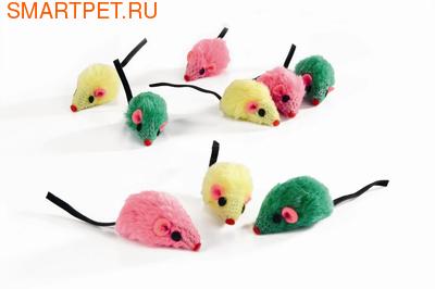 Beeztees Мышь плюшевая цветная Beeztees Мышь плюшевая цветная (фото)
