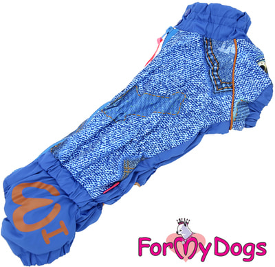 ForMyDogs Комбинезон для такс Джинса синий на меху, мальчик (фото)