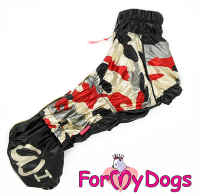 ForMyDogs Дождевик для таксы Камуфляж черно-золотой на мальчика (фото)