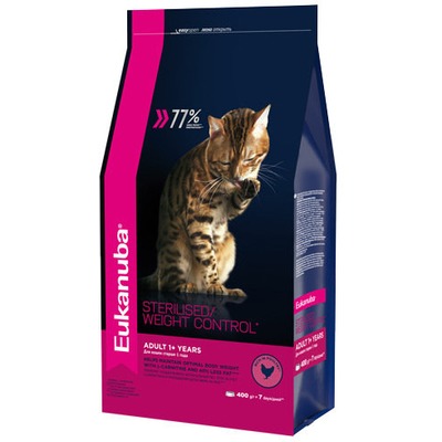 Eukanuba Сухой корм для взрослых кошек с избыточным весом и стерилизованных. Adult sterilised/ Weight control (фото)