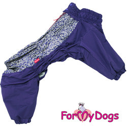 ForMyDogs Комбинезон для крупных пород собак Фиолетовый на меху на мальчика