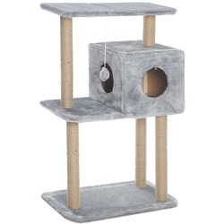 Smartpet Домик когтеточка для кошек с квадратным домиком и верхней полкой серого цвета