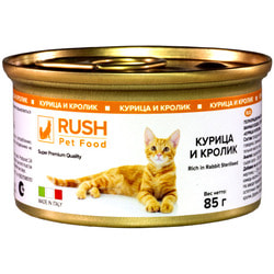 Rush Pet Food Консервы для кошек Курица и кролик