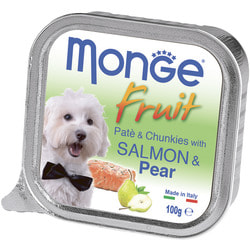 Консервы Monge Dog Fruit для собак лосось с грушей