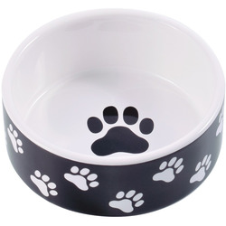 КерамикАрт Миска керамическая для собак черная с лапками