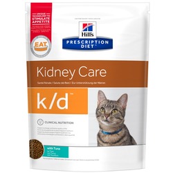 HILL'S Диета сухой корм для кошек K/D лечение заболеваний почек, профилактика МКБ оксалаты, ураты Тунец