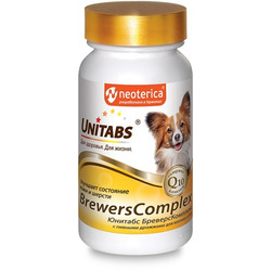 Unitabs BreversComplex с Q10 Витамины для собак мелких пород с пивными дрожжами