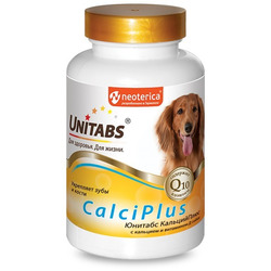 Unitabs CalciPlus с Q10 Витамины для собак Кальций, фосфор и витамин D