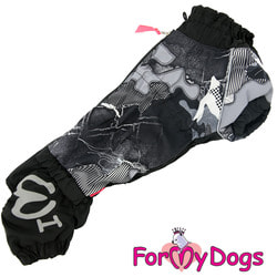 ForMyDogs Òåïëûé êîìáèíåçîí äëÿ òàêñ ×åðíûé íà ìåõó äëÿ ìàëü÷èêà