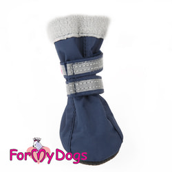 ForMyDogs Сапоги для собак на неопреновой подошве с флисом синие