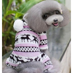 4 My Pets Флисовый костюм для маленьких собак Скандинавия розовый