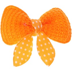 ForMyDogs Бантик-заколка для волос собак текстильный оранжевый