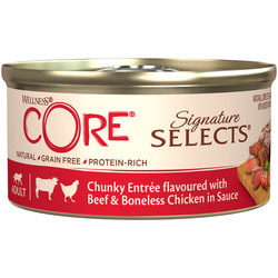 CORE SIGNATURE SELECTS консервы из говядины с курицей в виде кусочков в соусе для кошек