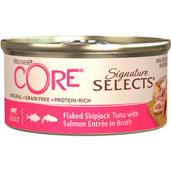 CORE SIGNATURE SELECTS консервы из тунца с лососем в виде кусочков в бульоне для кошек