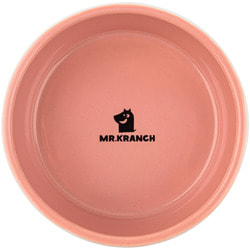 Mr.Kranch Миска для собак и кошек из фарфора Тропики, розовая