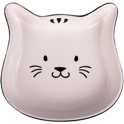 КерамикАрт Миска керамическая для кошек мордочка кошки, черный с белым