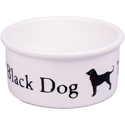 КерамикАрт Миска керамическая для собак Black dog белая