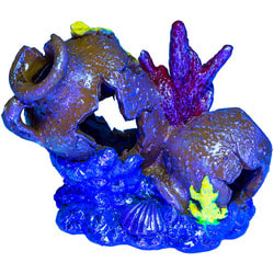 GloFish Разбитая ваза - декорация с GLO-эффектом