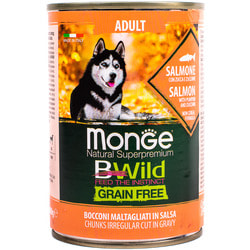 Monge Dog BWild GRAIN FREE беззерновые консервы из лосося с тыквой и кабачками для взрослых собак всех пород