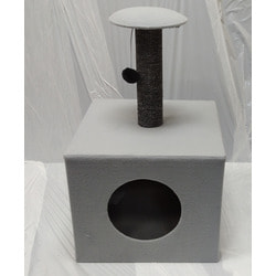 PerseiLine Домик-когтеточка Куб с мягкой площадкой серый