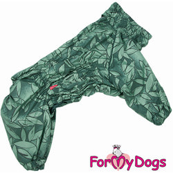 ForMyDogs Дождевик для крупных пород собак Листья зеленый на мальчика
