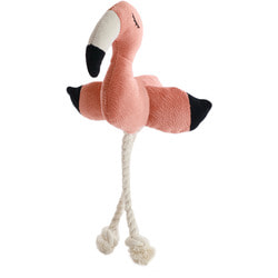 Mr.Kranch Игрушка для собак мелких и средних пород Фламинго с канатом и пищалкой 24х13,5х6см