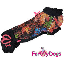ForMyDogs Êîìáèíåçîí äëÿ òàêñ Ëèñòüÿ ÷åðíûé íà ôëèñå, ìàëü÷èê