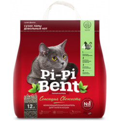Наполнитель Pi-Pi Bent Сенсация Свежести для кошек комкующийся с нежным ароматом свежих трав и цветов