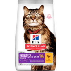 Сухой корм HILL'S Science Plan Sensitive Stomach & Skin для взрослых кошек с чувствительным пищеварением и кожей, с курицей