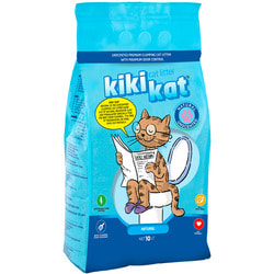 Наполнитель KikiKat Бентонитовый для кошачьего туалета супер-белый комкующийся