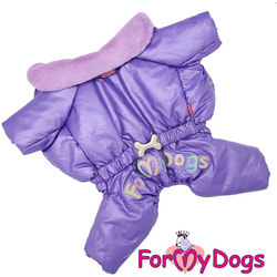 ForMyDogs Тёплый комбинезон Фиолетовый с воротом для средних собак девочек