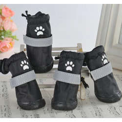 4 My Pets Ботинки для собак Черные на подошве