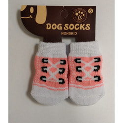 Антицарапки Носки для собак Шнуровка бело-розовые