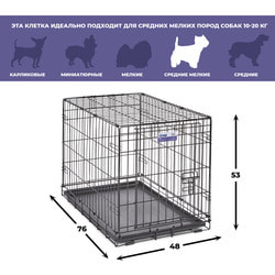 MidWest Клетка iCrate Single door 30" однодверная для мелких собак и кошек, черная