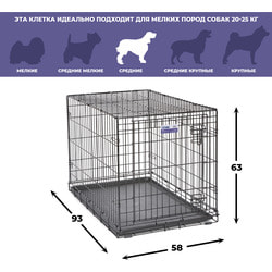 MidWest Клетка для щенков и средних собак iCrate Single door 36" однодверная, черная